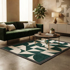 Tapis géométrique abstrait vert