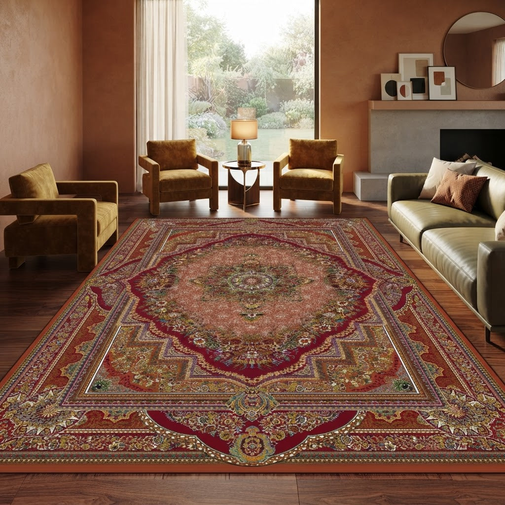 Tapis persan vintage rouge