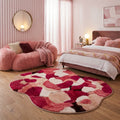 Tapis moderne à forme irrégulière rose
