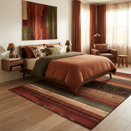 Tapis Bohème Rayé Rétro