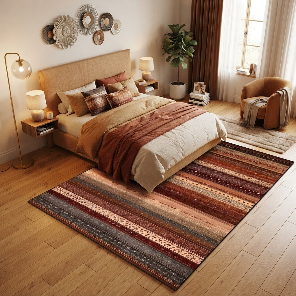 Tapis Bohème Rayé Style Persan