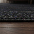 Tapis persan rétro noir A01