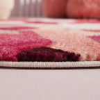 Tapis moderne à forme irrégulière rose