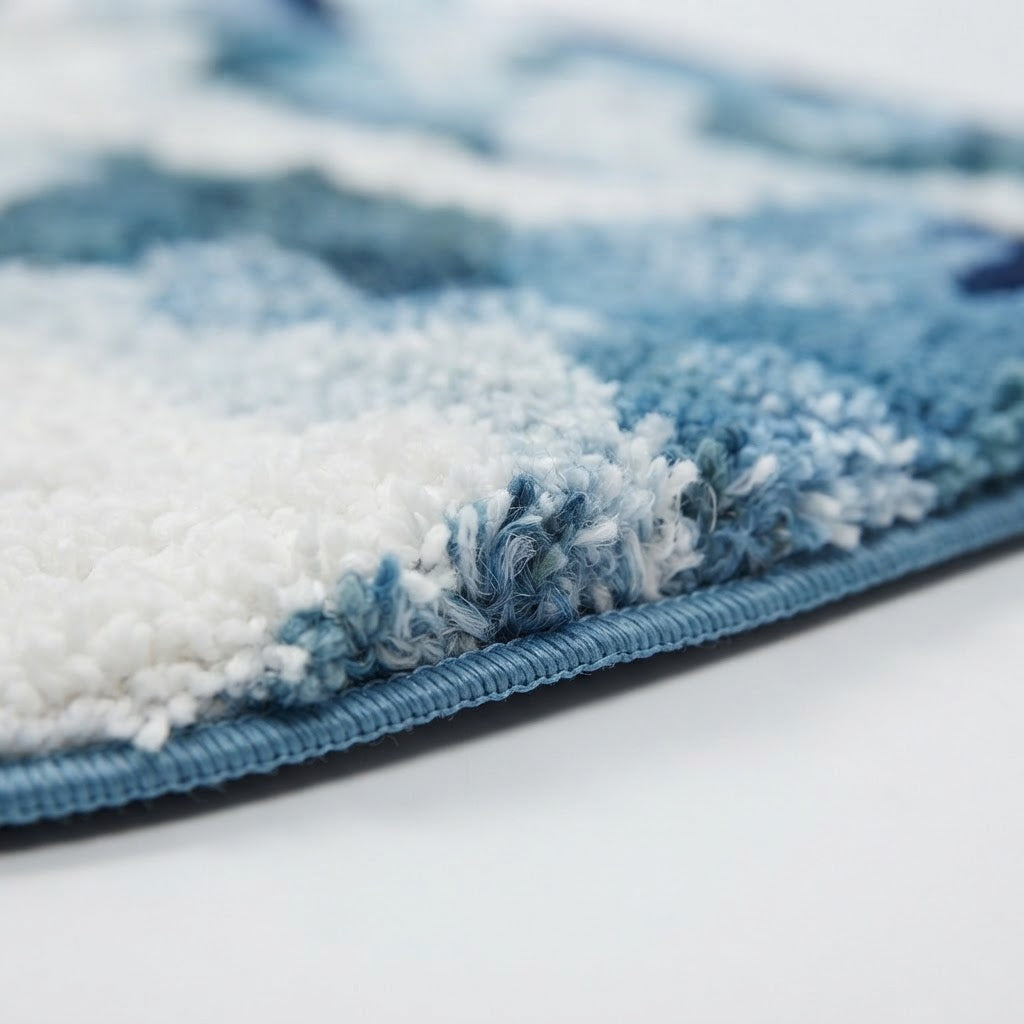 Tapis vague de mer bleu