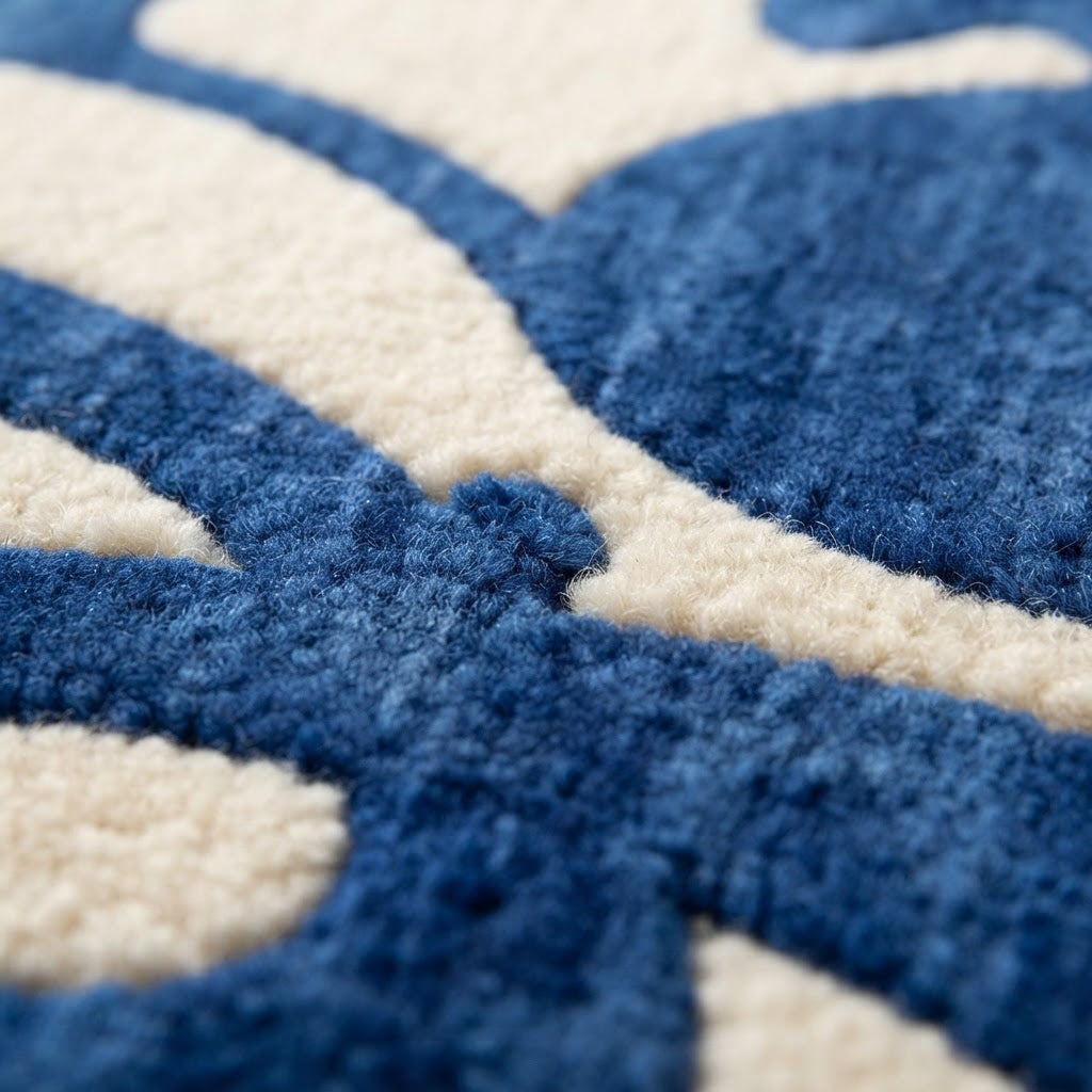 Tapis bleu abstrait