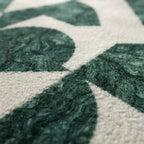 Tapis géométrique abstrait vert