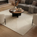 Tapis de salon crème à motif géométrique
