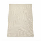 Tapis de salon crème à motif géométrique