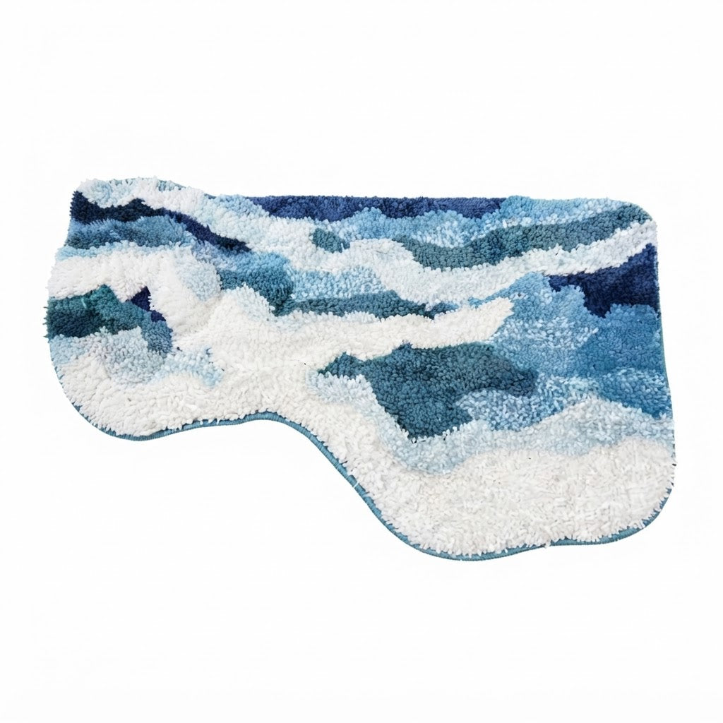 Tapis vague de mer bleu