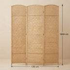 Paravent pliable 3 panneaux en tissu tressé