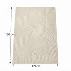 Tapis de salon crème à motif géométrique
