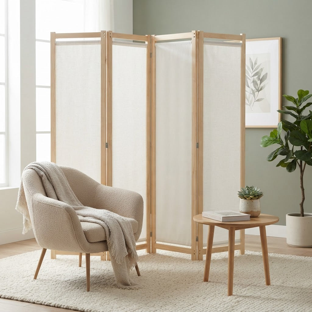 Paravent pliable en tissu