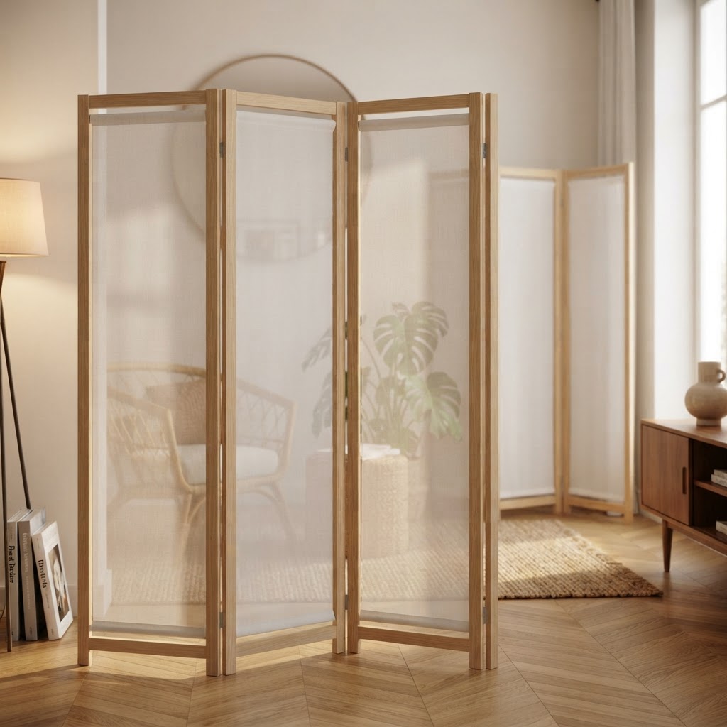 Paravent pliable en tissu