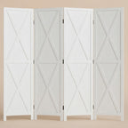 Paravent campagnard en bois blanc
