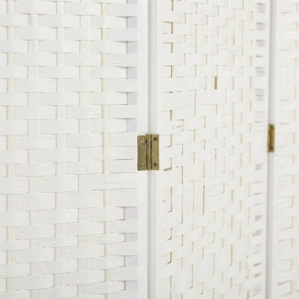 Paravent pliable 6 panneaux en bois blanc