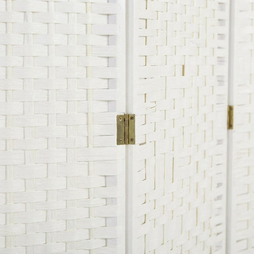 Paravent pliable 6 panneaux en bois blanc